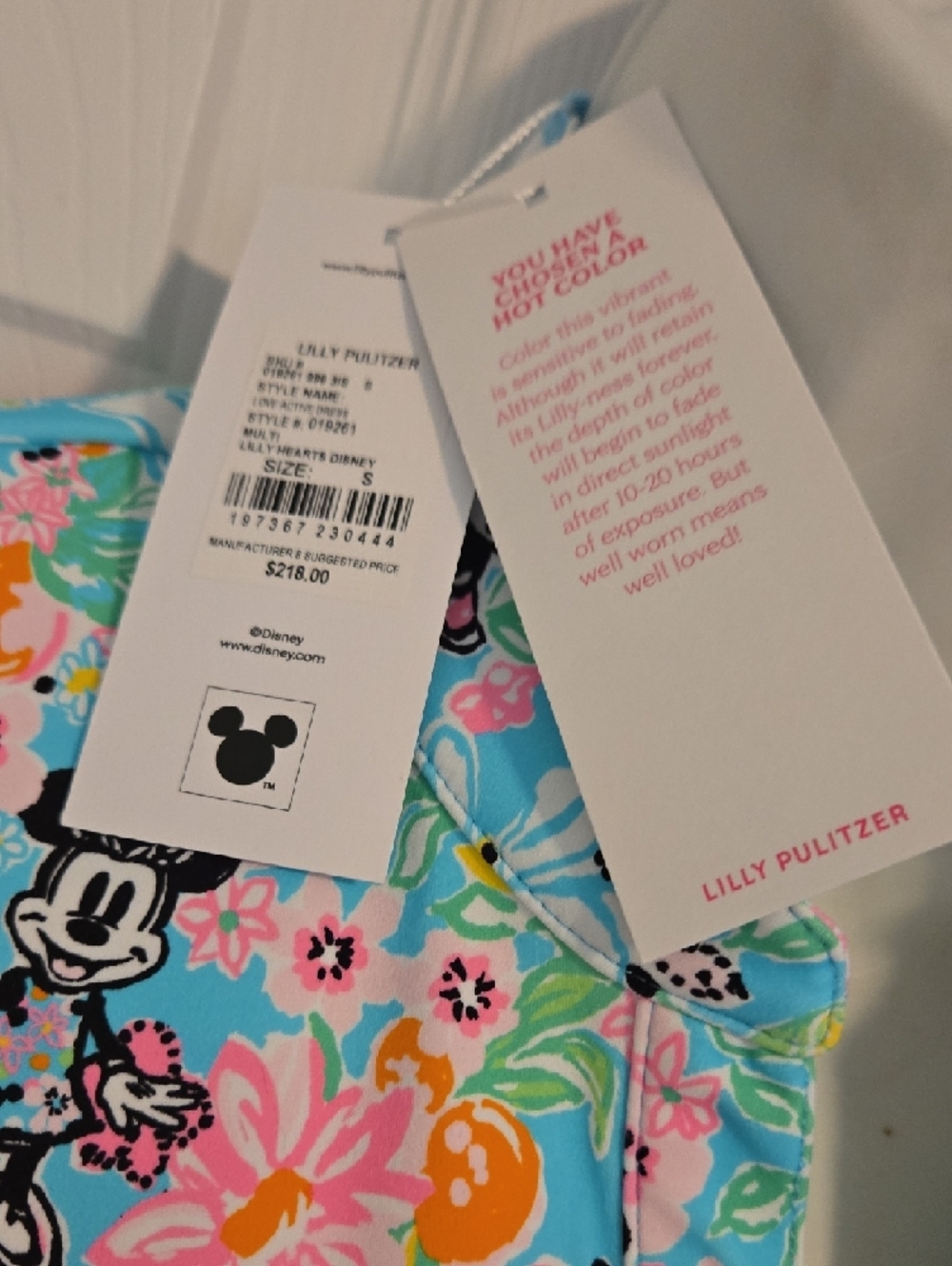 Lily Pulitzer Floral Minnie And Mickey Mouse Smocked Active Dress NWT Size Small - Picture 11 of 13